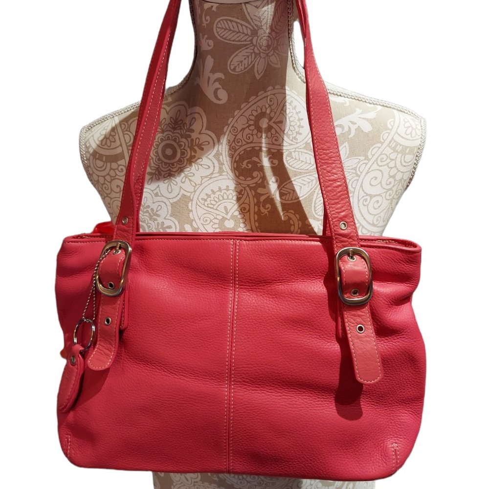 Tig & Co. Pink Genuine Leather Shoulder Purse